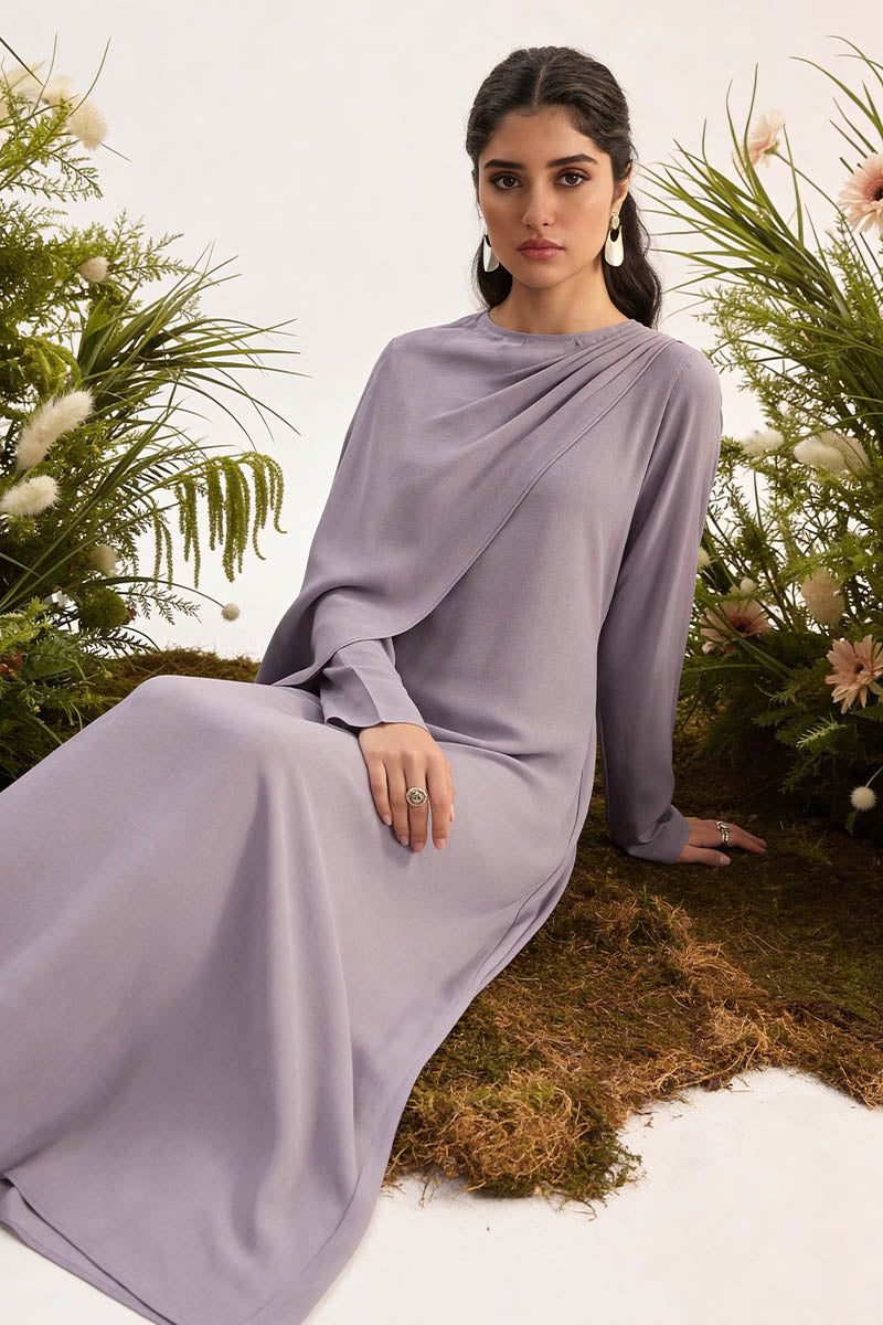 'Lina' Drape Set in Lavender Grey