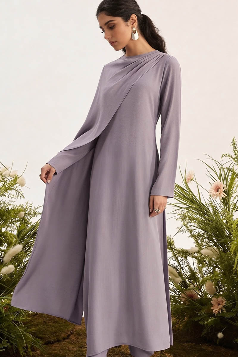 'Lina' Drape Set in Lavender Grey