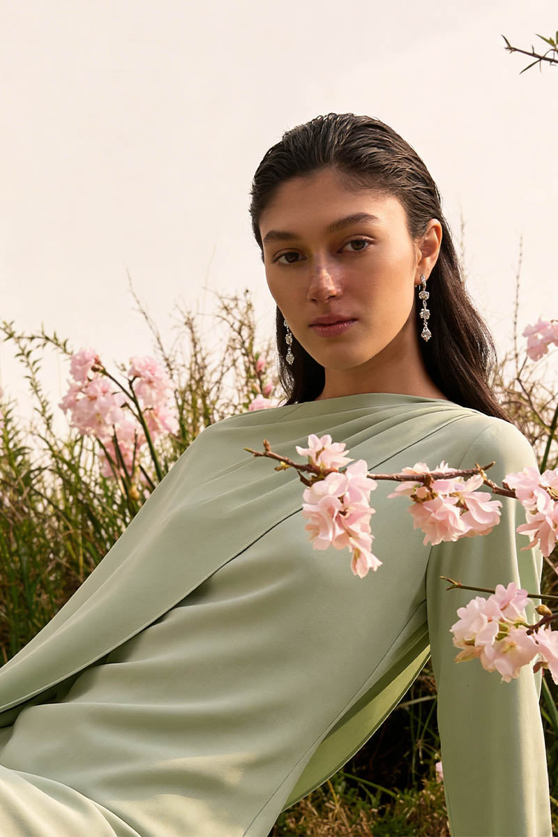 'Lina' Drape Set in Sage Green