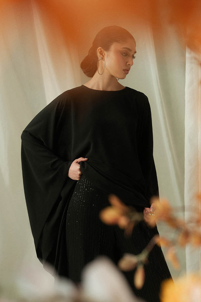 'ZEBAISH' DRAPE KAFTAN SET