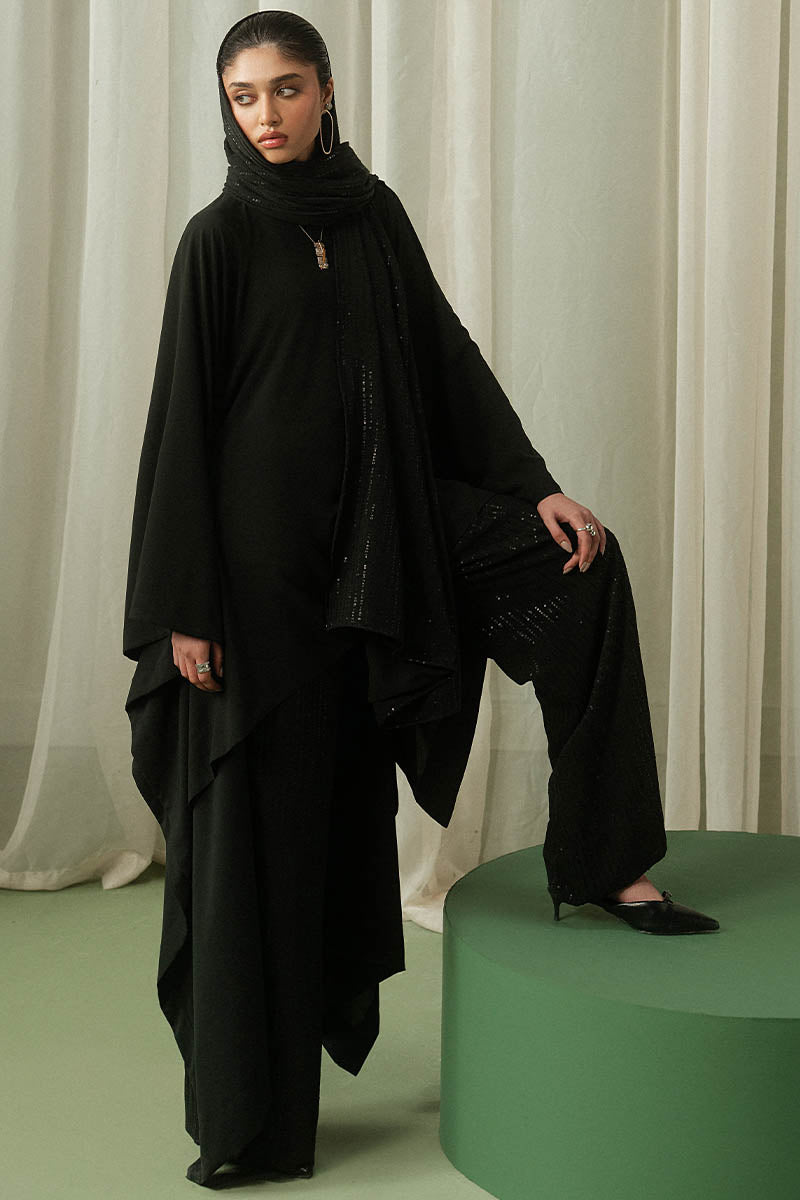 'ZEBAISH' DRAPE KAFTAN SET